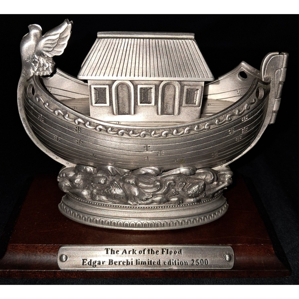 Edgar Bernie artist signed  "The Ark of the Flood" Pewter sculpture with COA‎